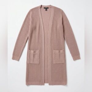 Forever 21 Dusty Rose Waffle Knit Open Cardigan